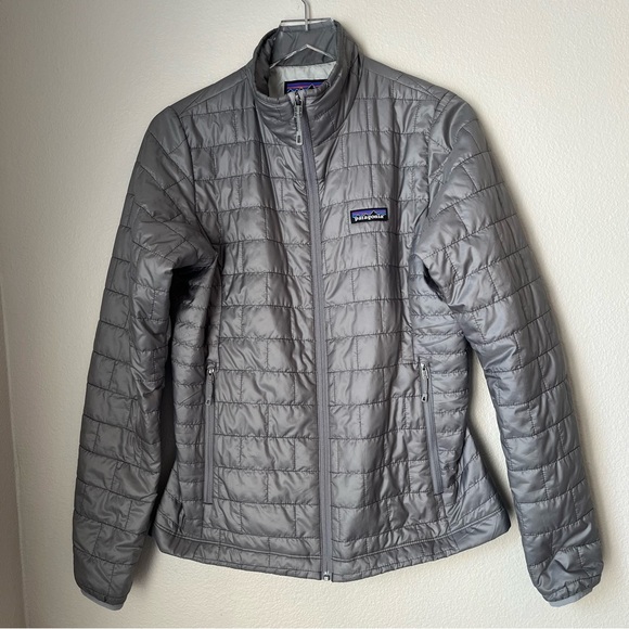 Patagonia Women's Silver Nano Puff Zip Up Jacket Size Medium - Picture 1 of 7